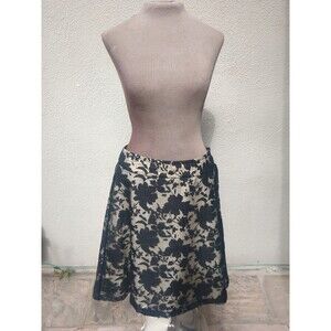 Apt 9 Skirt 6 Black Witchy Floral Overlay Shimmery Knee Length Whimsey Goth